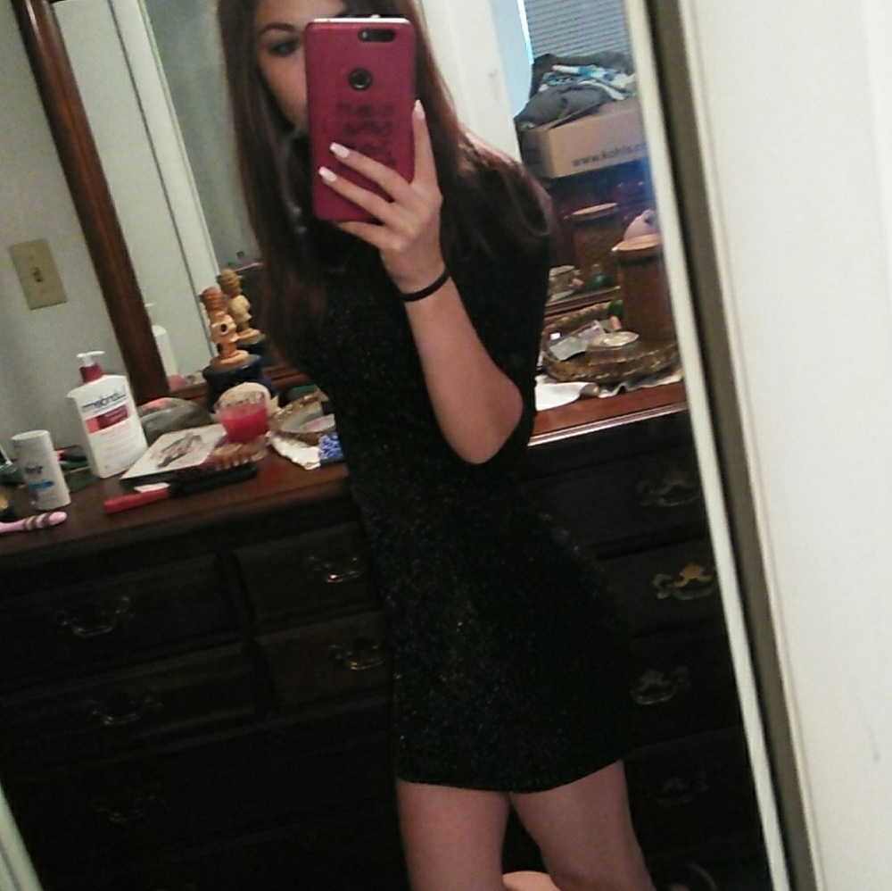 Tight black dress